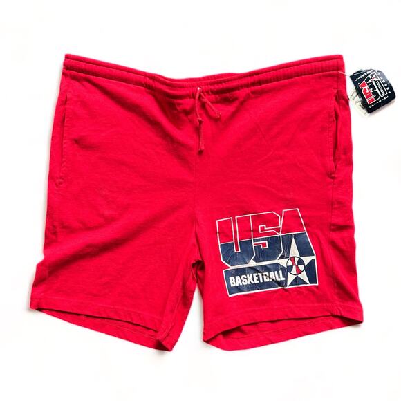 Vintage 92 Dead stock Champion USA Made Dream Team Basketball Knit Shorts Red L